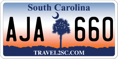 SC license plate AJA660