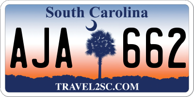 SC license plate AJA662