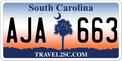 SC license plate AJA663