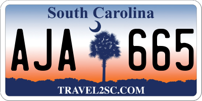 SC license plate AJA665