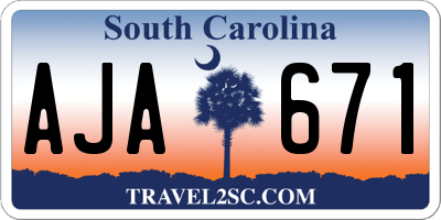 SC license plate AJA671