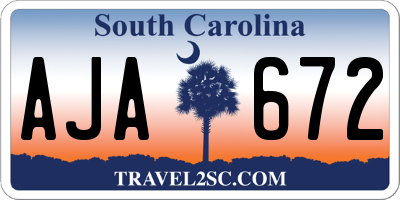 SC license plate AJA672