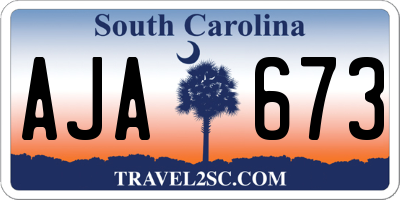 SC license plate AJA673
