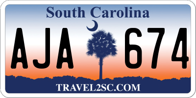 SC license plate AJA674