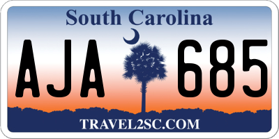 SC license plate AJA685