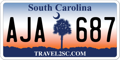 SC license plate AJA687