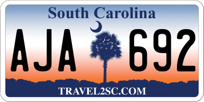 SC license plate AJA692