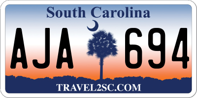 SC license plate AJA694