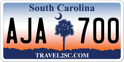 SC license plate AJA700