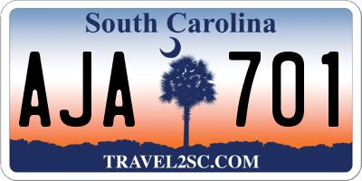 SC license plate AJA701