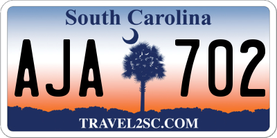 SC license plate AJA702
