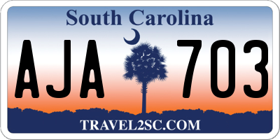 SC license plate AJA703
