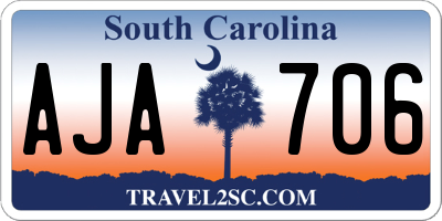 SC license plate AJA706