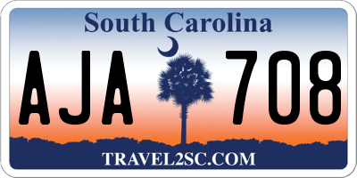 SC license plate AJA708