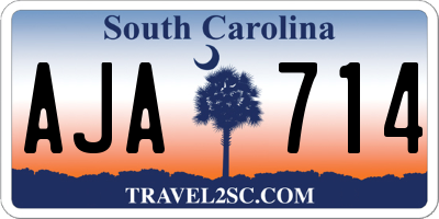 SC license plate AJA714