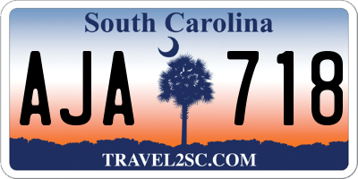 SC license plate AJA718