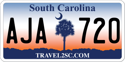 SC license plate AJA720