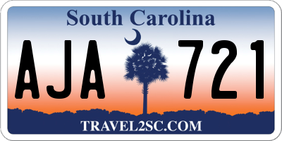 SC license plate AJA721
