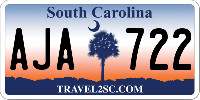 SC license plate AJA722