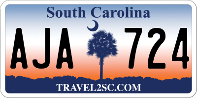 SC license plate AJA724