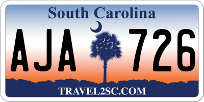 SC license plate AJA726