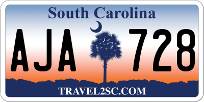 SC license plate AJA728