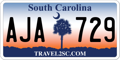 SC license plate AJA729
