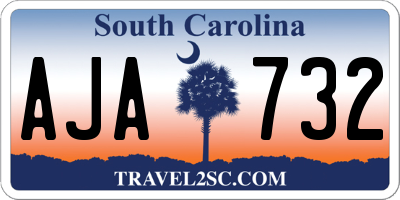 SC license plate AJA732