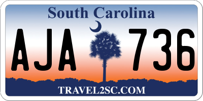 SC license plate AJA736