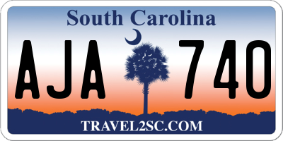 SC license plate AJA740