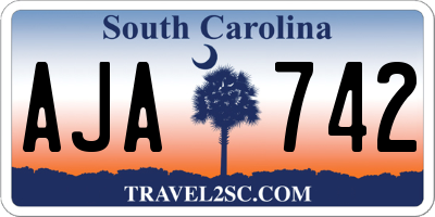 SC license plate AJA742