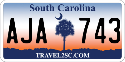 SC license plate AJA743