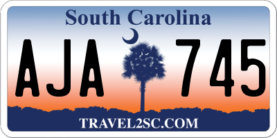SC license plate AJA745