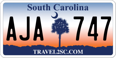 SC license plate AJA747