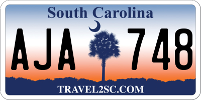 SC license plate AJA748