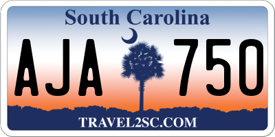 SC license plate AJA750