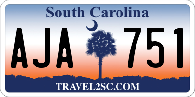 SC license plate AJA751