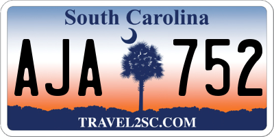 SC license plate AJA752