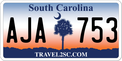 SC license plate AJA753