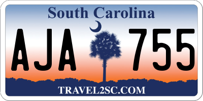SC license plate AJA755