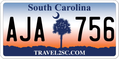 SC license plate AJA756