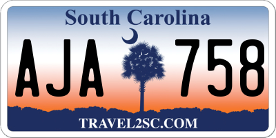 SC license plate AJA758