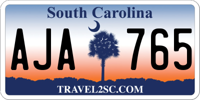SC license plate AJA765
