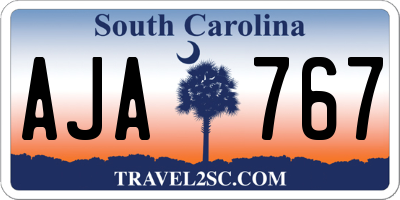 SC license plate AJA767
