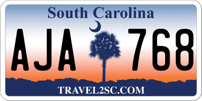 SC license plate AJA768