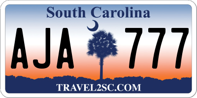 SC license plate AJA777