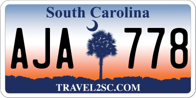 SC license plate AJA778