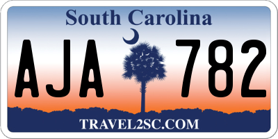 SC license plate AJA782