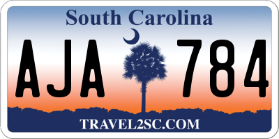 SC license plate AJA784