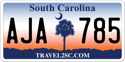 SC license plate AJA785
